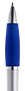 Srebrno-niebieski, plastikowy długopis reklamowy AP1001-04