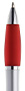 Srebrno-czerwony, plastikowy długopis reklamowy AP1001-05