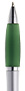 Srebrno-zielony, plastikowy długopis reklamowy AP1001-09