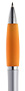 Srebrno-pomarańczowy, plastikowy długopis reklamowy AP1001-10