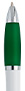 Biało-zielony, plastikowy długopis reklamowy AP1001w-09