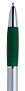 Srebrno-zielony, plastikowy długopis reklamowy AP4024-09